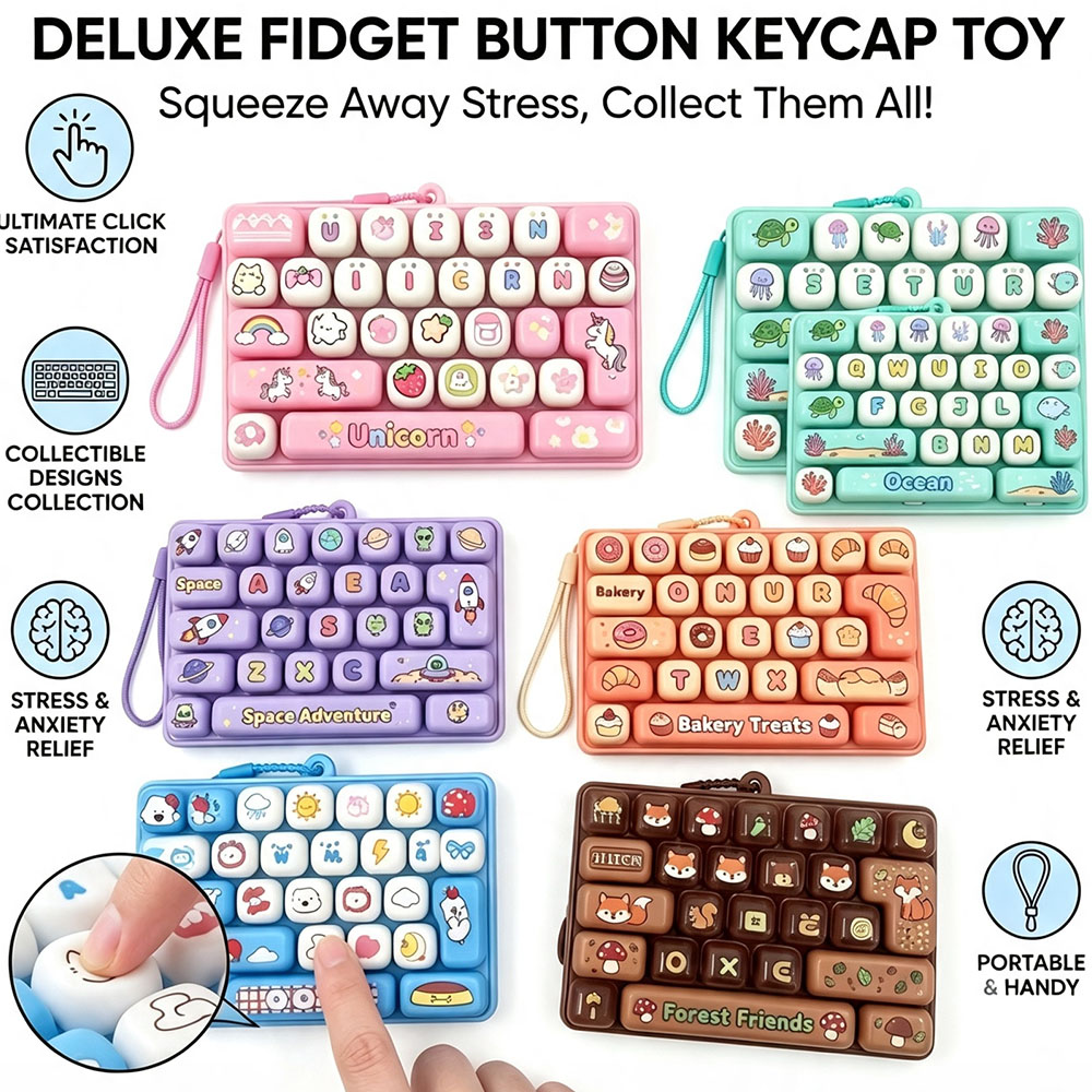 Office Tech Setup - Mechanical Keyboard Keychain 26 Grid Keycap
