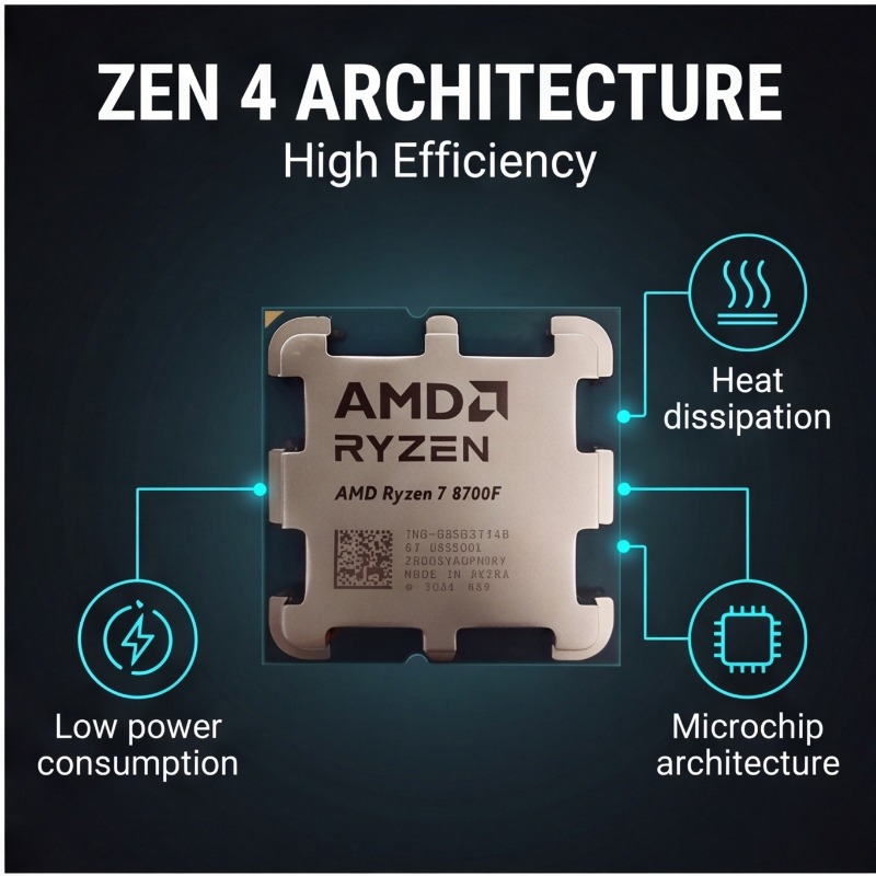 AMD Ryzen 7 8700F Desktop CPU  - Amd Cpu Ryzen 7 recension och pris