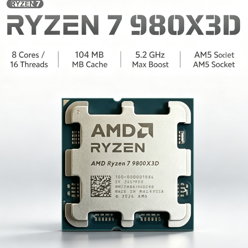 AMD Ryzen 7 9800X3D Desktop As - Amd Cpu Ryzen 7 recension och pris