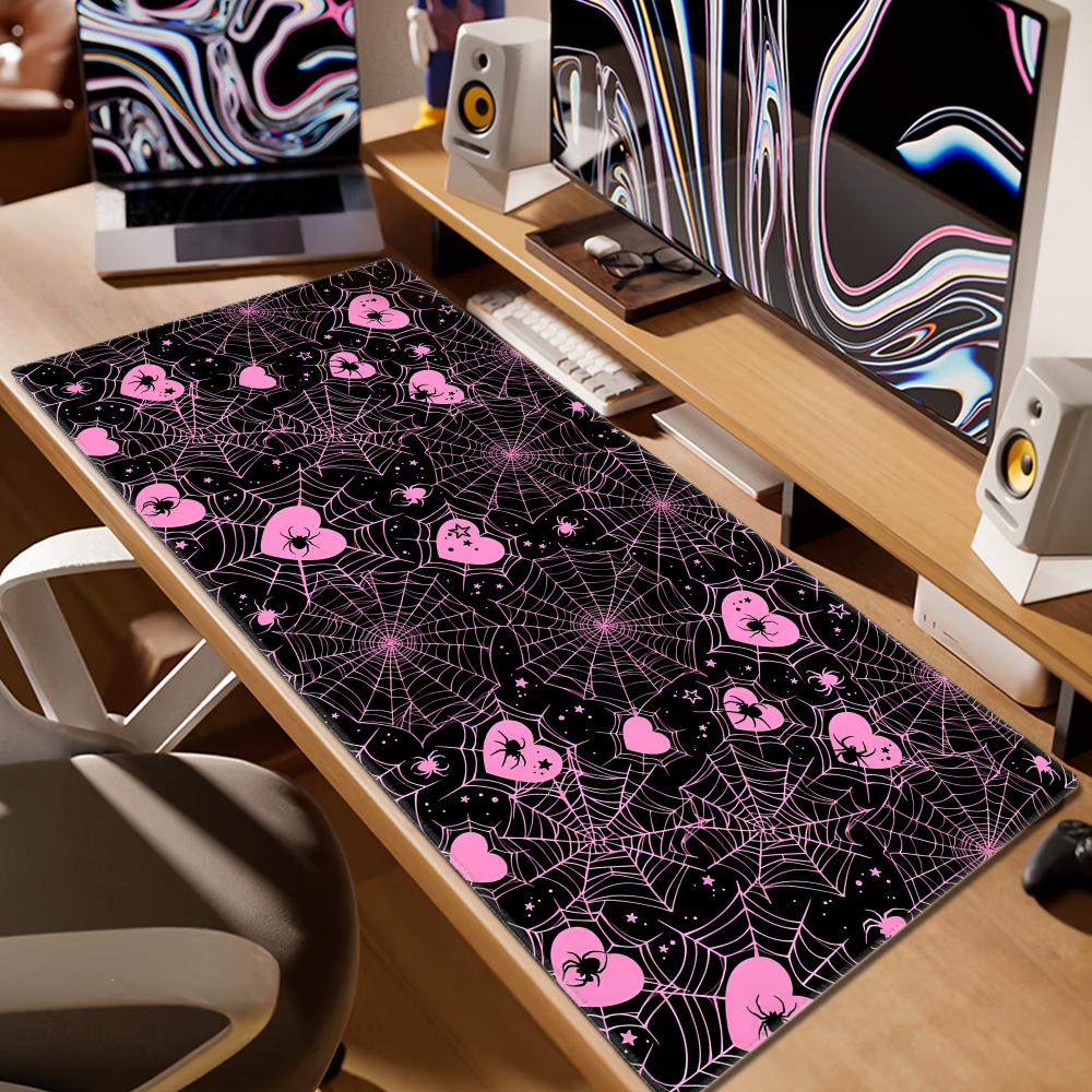 90x40 White or Pink Spiderweb  - Office Tech Setup recension och pris