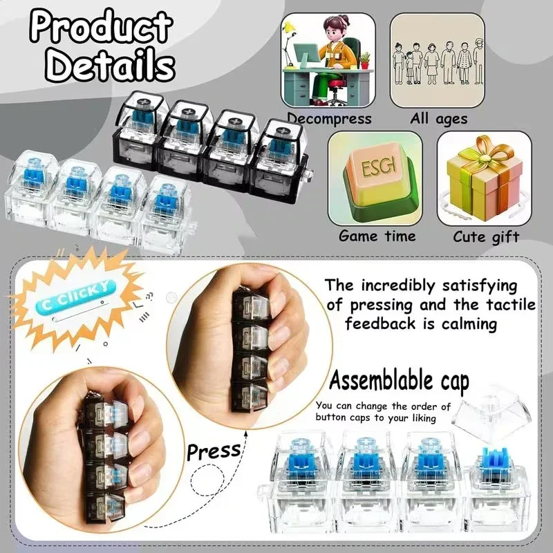 1pcs LED Keyboard Keycap Stres - Office Tech Setup recension och pris