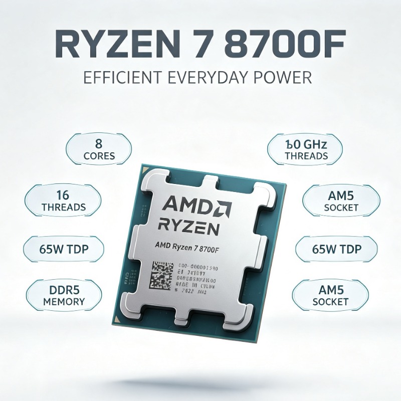 Ryzen 7 8700F Processor 4NM Ma - Amd Cpu Ryzen 7 recension och pris
