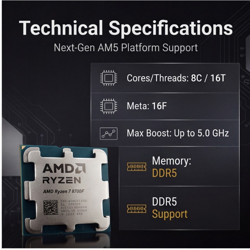 Ryzen 7 8700F Processor 4NM Ma - Amd Cpu Ryzen 7 recension och pris